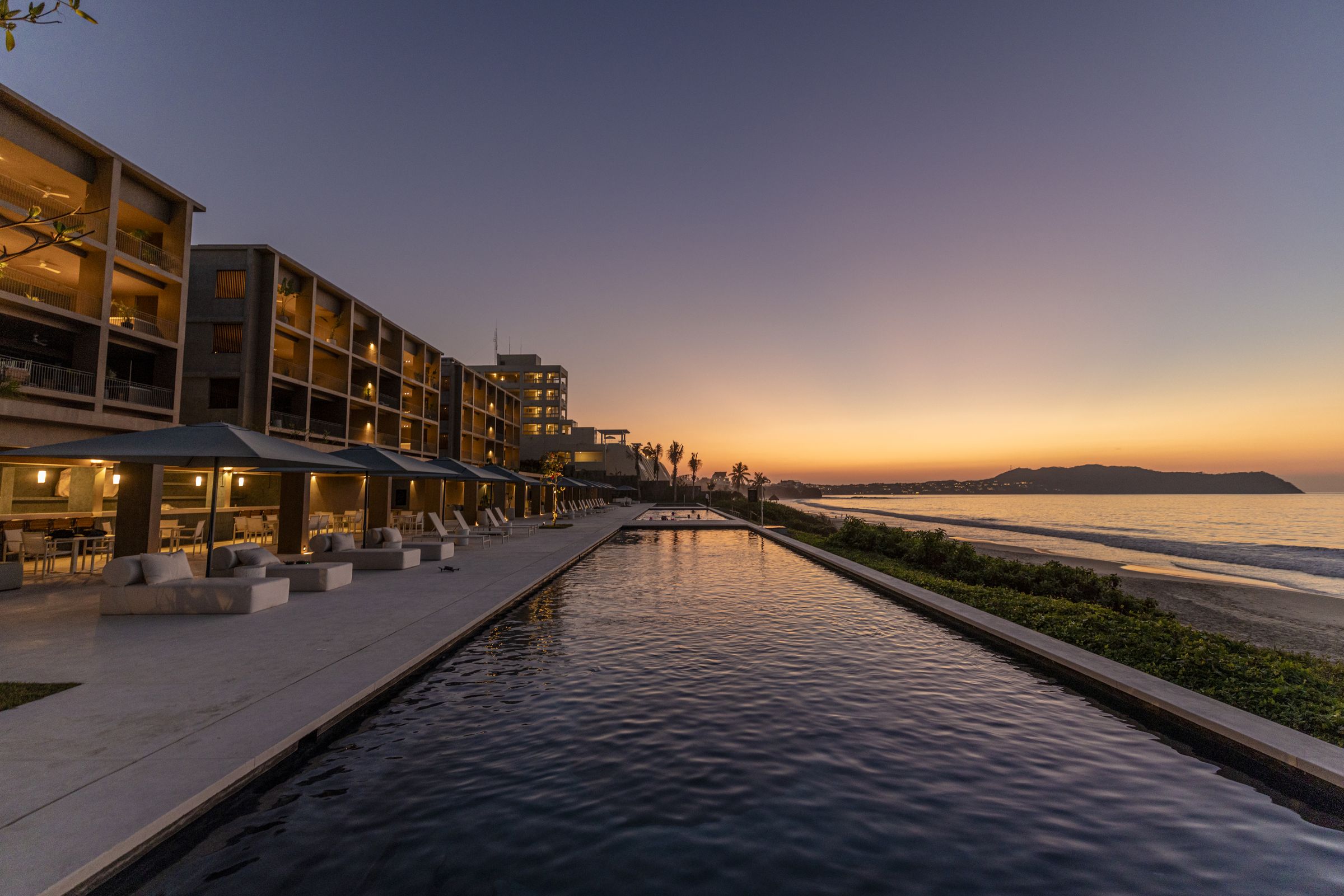 Beachfront residences at sunset on Litibú Bay, Riviera Nayarit